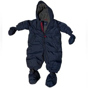 Like NEW Baby GAP Bunting SnowSuit Down Fill Warmest Navy 0-6 months
